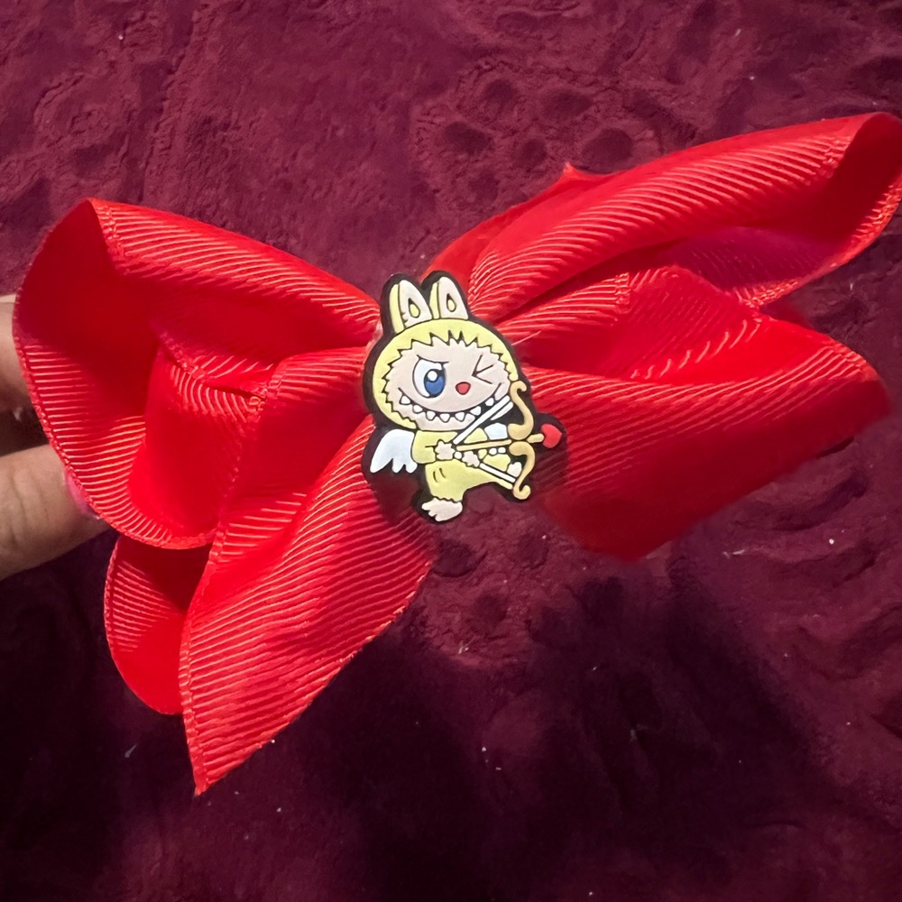 Red Labubu Handmade Hair Bow